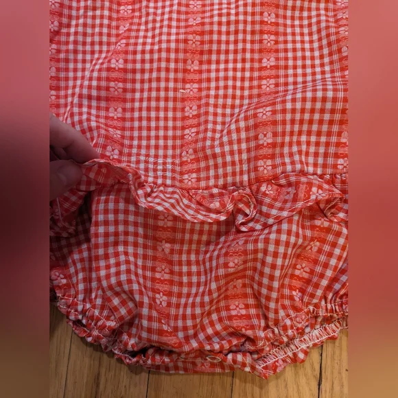 Vintage JC Penney's  Toddle Time Gingham Ruffle Romper - Picture 2 of 8